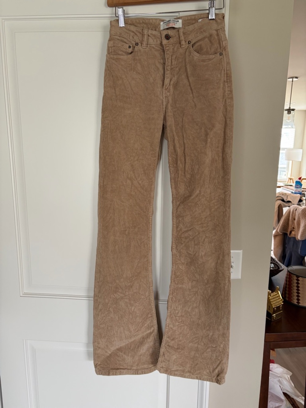 Corduroy Flared Jeans in Tan